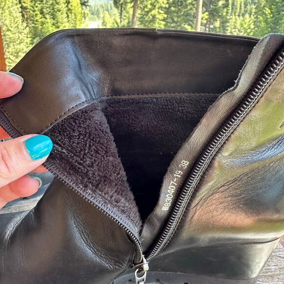 Spring Step RAVEL Black Leather Wedge Ankle Boots SZ 38 SOFT Lined Comfort Shoe - Picture 6 of 12